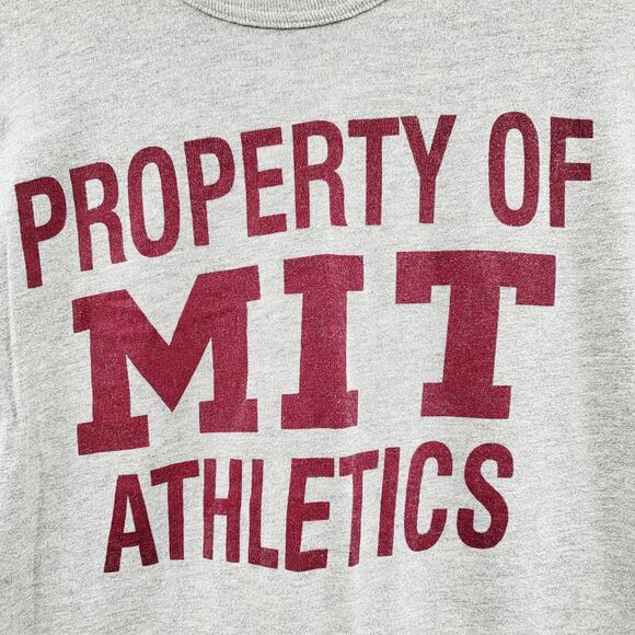Property of MIT Athletics Gray Maroon T-Shirt Champion Authentic Athletic Size M - Picture 2 of 8
